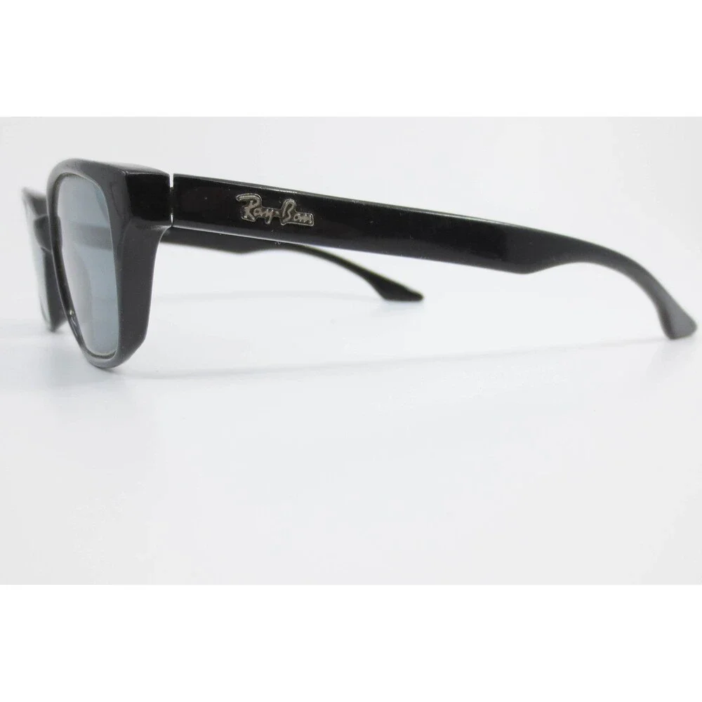 Vintage B&L Ray-Ban Sunglasses Black Rectangular Frame Grey Lens Bausch & Lomb